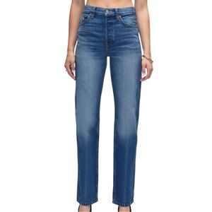 Re/Done 90s High-Rise Straight Leg Cropped Jean • Midnight Blue • Button Fly